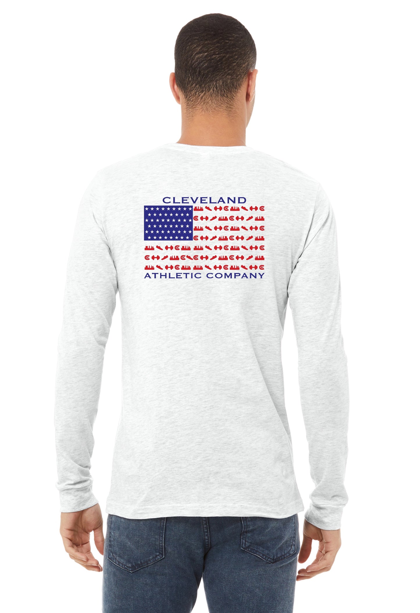 CAC Unisex American Flag Long Sleeve T Shirt